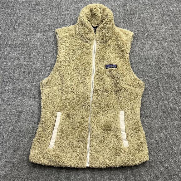 Patagonia Vest Womens Small Beige Los Gatos Fleece Zip Pockets Sherpa Cozy 25216 - Picture 1 of 10